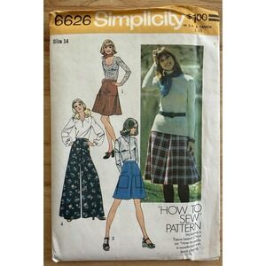 Simplicity Pattern‎ 6626 Misses' Skirt & Pantskirt In 2-Lengths Size 14 Uncut FF
